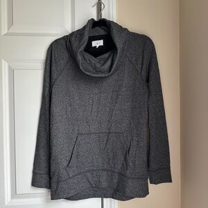 Lou & Grey Dark Grey Turtleneck Sweatshirt with Front Pocket Size S